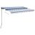 Copertină retractabilă manual cu LED, albastru&alb, 3x2,5 m GartenMobel Dekor