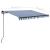 Copertină retractabilă manual cu LED, albastru&alb, 3x2,5 m GartenMobel Dekor