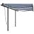 Copertină retractabilă manual cu LED, albastru&alb, 3x2,5 m GartenMobel Dekor