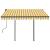 Copertină retractabilă manual cu LED, galben&alb, 3x2,5 m GartenMobel Dekor