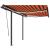 Copertină retractabilă manual cu LED portocaliu & maro 3x2,5 m GartenMobel Dekor