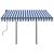 Copertină retractabilă automat cu stâlpi, albastru&alb, 3x2,5 m GartenMobel Dekor