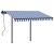 Copertină retractabilă automat cu stâlpi, albastru&alb, 3x2,5 m GartenMobel Dekor