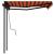 Copertină retractabilă automat, stâlpi, portocaliu&maro 3x2,5 m GartenMobel Dekor
