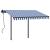 Copertină retractabilă manual cu LED, albastru & alb 3,5x2,5 m GartenMobel Dekor