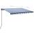 Copertină retractabilă manual cu LED, albastru & alb 3,5x2,5 m GartenMobel Dekor