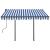 Copertină retractabilă manual cu LED, albastru & alb 3,5x2,5 m GartenMobel Dekor