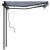 Copertină retractabilă manual cu LED, albastru & alb 3,5x2,5 m GartenMobel Dekor