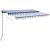Copertină retractabilă manual cu LED, albastru & alb 3,5x2,5 m GartenMobel Dekor