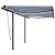 Copertină retractabilă manual cu LED, albastru & alb 3,5x2,5 m GartenMobel Dekor