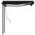 Copertină retractabilă manual cu LED, antracit, 3,5x2,5 m GartenMobel Dekor