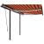 Copertină retractabilă manual cu LED, portocaliu&maro 3,5x2,5 m GartenMobel Dekor