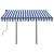 Copertină retractabilă automat cu stâlpi albastru&alb 3,5x2,5 m GartenMobel Dekor