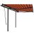 Copertină retractabilă automat stâlpi portocaliu&maro 3,5x2,5 m GartenMobel Dekor