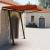 Copertină retractabilă automat stâlpi portocaliu&maro 3,5x2,5 m GartenMobel Dekor