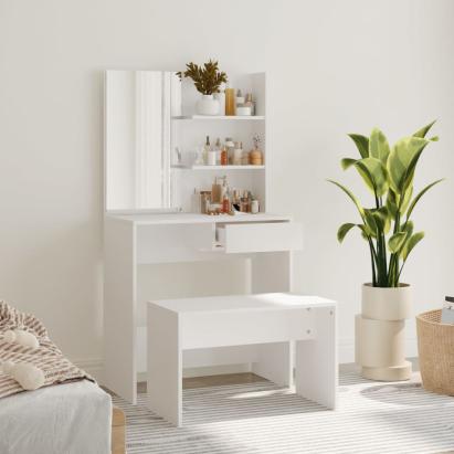 Set măsuță de toaletă, alb, 74,5x40x141 cm GartenMobel Dekor