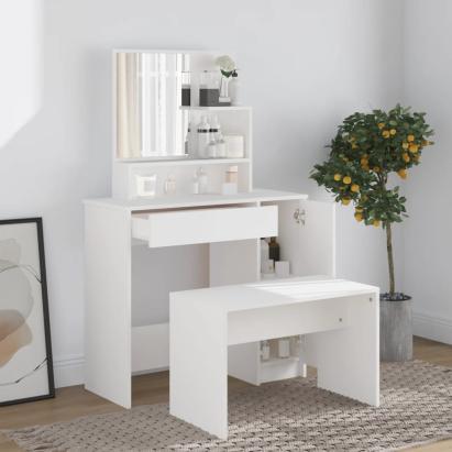 Set măsuță de toaletă, alb, 86,5x35x136 cm GartenMobel Dekor
