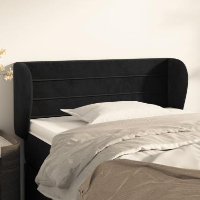Tăblie de pat cu aripioare negru 93x23x78/88 cm catifea GartenMobel Dekor