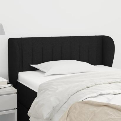 Tăblie de pat cu aripioare negru 83x23x78/88 cm material textil GartenMobel Dekor