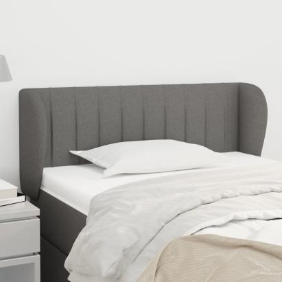 Tăblie de pat cu aripioare gri închis 93x23x78/88 cm textil GartenMobel Dekor