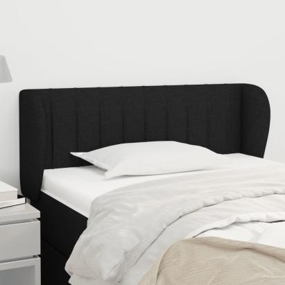Tăblie de pat cu aripioare negru 103x23x78/88 cm textil GartenMobel Dekor
