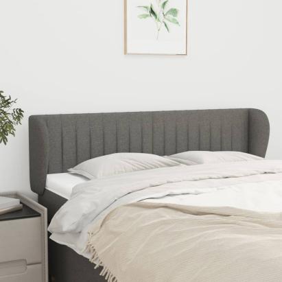 Tăblie de pat cu aripioare gri închis 147x23x78/88 cm textil GartenMobel Dekor