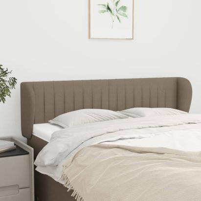 Tăblie de pat cu aripioare gri taupe 147x23x78/88 cm textil GartenMobel Dekor