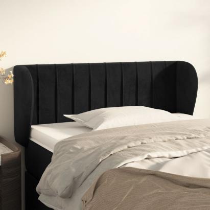 Tăblie de pat cu aripioare negru 83x23x78/88 cm catifea GartenMobel Dekor