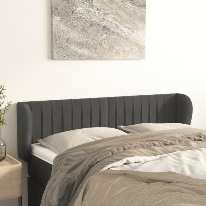 Tăblie de pat cu aripioare gri închis 147x23x78/88 cm catifea GartenMobel Dekor