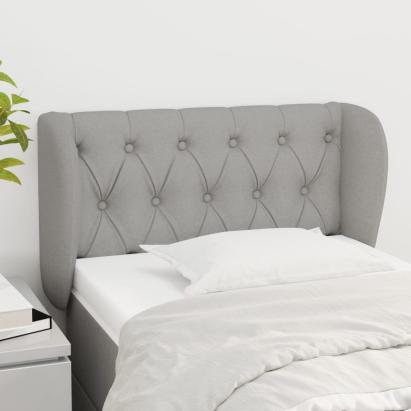 Tăblie de pat cu aripioare gri deschis 83x23x78/88 cm textil GartenMobel Dekor