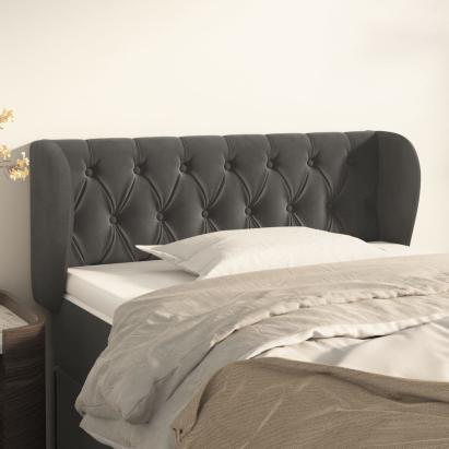 Tăblie de pat cu aripioare gri închis 93x23x78/88 cm catifea GartenMobel Dekor