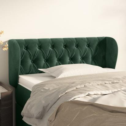 Tăblie de pat cu aripioare verde închis 93x23x78/88 cm catifea GartenMobel Dekor