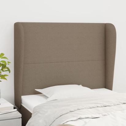 Tăblie de pat cu aripioare gri taupe 103x23x118/128 cm textil GartenMobel Dekor