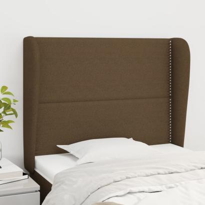 Tăblie de pat cu aripioare maro închis 93x23x118/128 cm textil GartenMobel Dekor