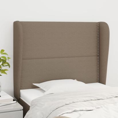 Tăblie de pat cu aripioare gri taupe 103x23x118/128 cm textil GartenMobel Dekor