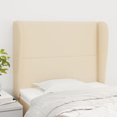 Tăblie de pat cu aripioare, crem, 103x23x118/128 cm, textil GartenMobel Dekor