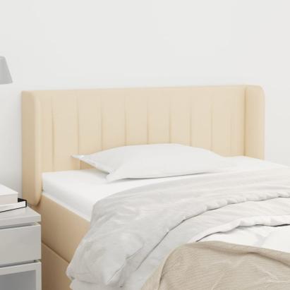 Tăblie de pat cu aripioare crem 103x16x78/88 cm textil GartenMobel Dekor