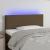 Tăblie de pat cu LED, maro închis, 80x5x78/88 cm, textil GartenMobel Dekor