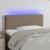 Tăblie de pat cu LED, gri taupe, 100x5x78/88 cm, textil GartenMobel Dekor