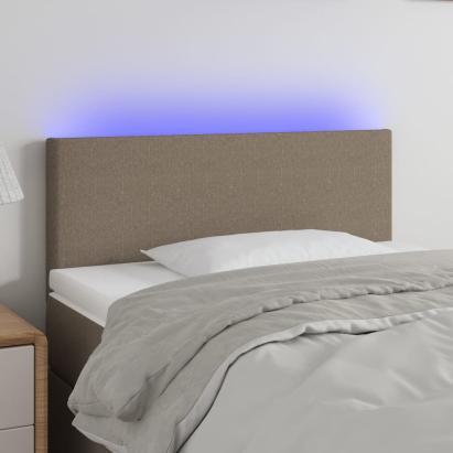 Tăblie de pat cu LED, gri taupe, 100x5x78/88 cm, textil GartenMobel Dekor