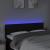 Tăblie de pat cu LED, negru, 144x5x78/88 cm, textil GartenMobel Dekor