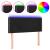 Tăblie de pat cu LED, negru, 90x5x78/88 cm, catifea GartenMobel Dekor