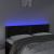 Tăblie de pat cu LED, negru, 144x5x78/88 cm, catifea GartenMobel Dekor