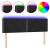 Tăblie de pat cu LED, negru, 144x5x78/88 cm, catifea GartenMobel Dekor