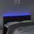 Tăblie de pat cu LED, negru, 144x5x78/88 cm, piele ecologică GartenMobel Dekor