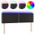 Tăblie de pat cu LED, negru, 144x5x78/88 cm, piele ecologică GartenMobel Dekor