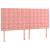 Tăblie de pat cu LED, roz, 180x5x118/128 cm, catifea GartenMobel Dekor