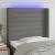 Tăblie de pat cu LED, gri închis, 83x16x118/128 cm, textil GartenMobel Dekor