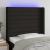 Tăblie de pat cu LED, negru, 83x16x118/128 cm, textil GartenMobel Dekor