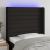 Tăblie de pat cu LED, negru, 93x16x118/128 cm, textil GartenMobel Dekor